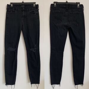 Black Guilty as Sin MOTHER Looker Ankle Fray Jeans 29